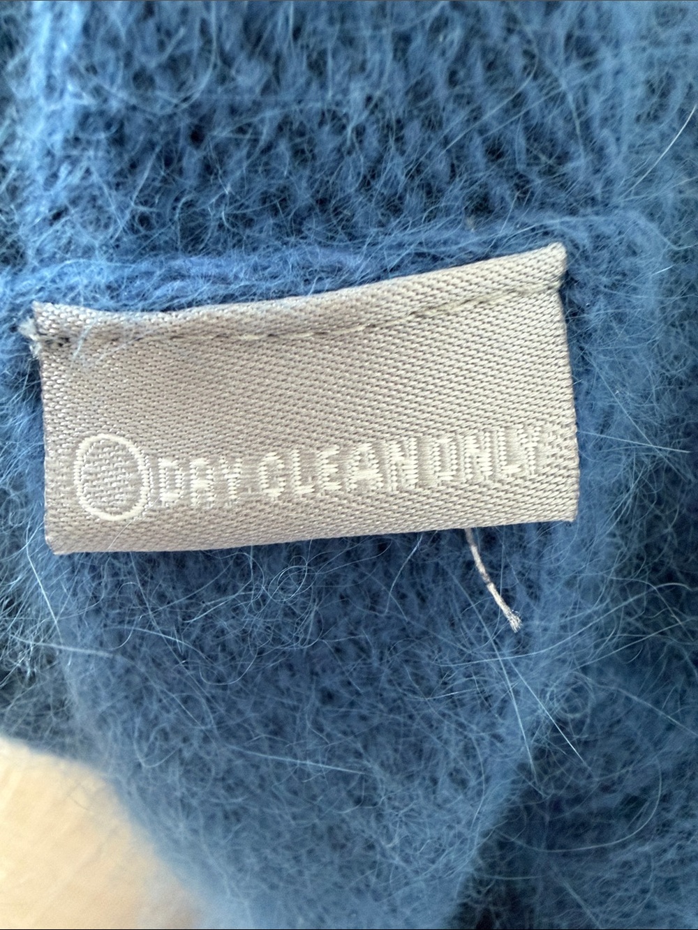 Pierre Cardin Angora Rabbit Hair Wool Dusty Blue Boatneck Fuzzy Sweater - Picture 6 of 10